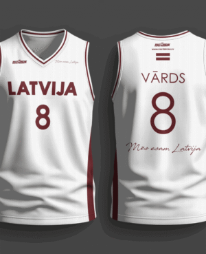 FASTBREAK.LV Latvijas Basketbola Fanu Krekls BALTS - Personalizēts