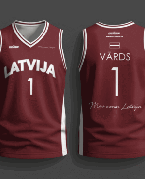 FASTBREAK.LV Latvijas Basketbola Fanu Krekls KLASIKA - SARKANS - Personalizēts