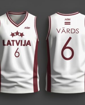 FASTBREAK.LV Latvijas Basketbola Fanu Krekls BALTS - Personalizēts