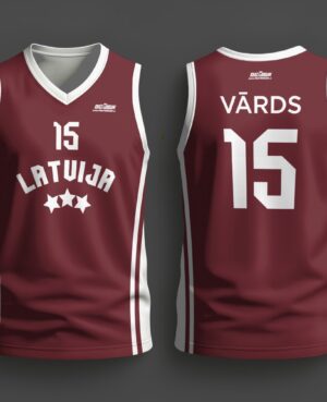 FASTBREAK.LV Latvijas Basketbola Fanu Krekls KLASIKA - SARKANS - Personalizēts