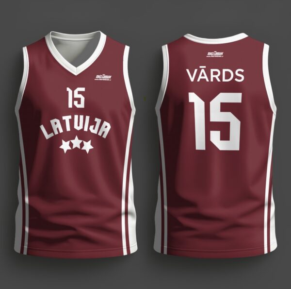 FASTBREAK.LV Latvijas Basketbola Fanu Krekls KLASIKA - SARKANS - Personalizēts
