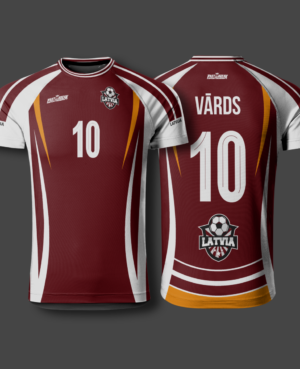 FASTBREAK.LV Latvijas Futbola Fanu Krekls - Personalizēts Oranžs