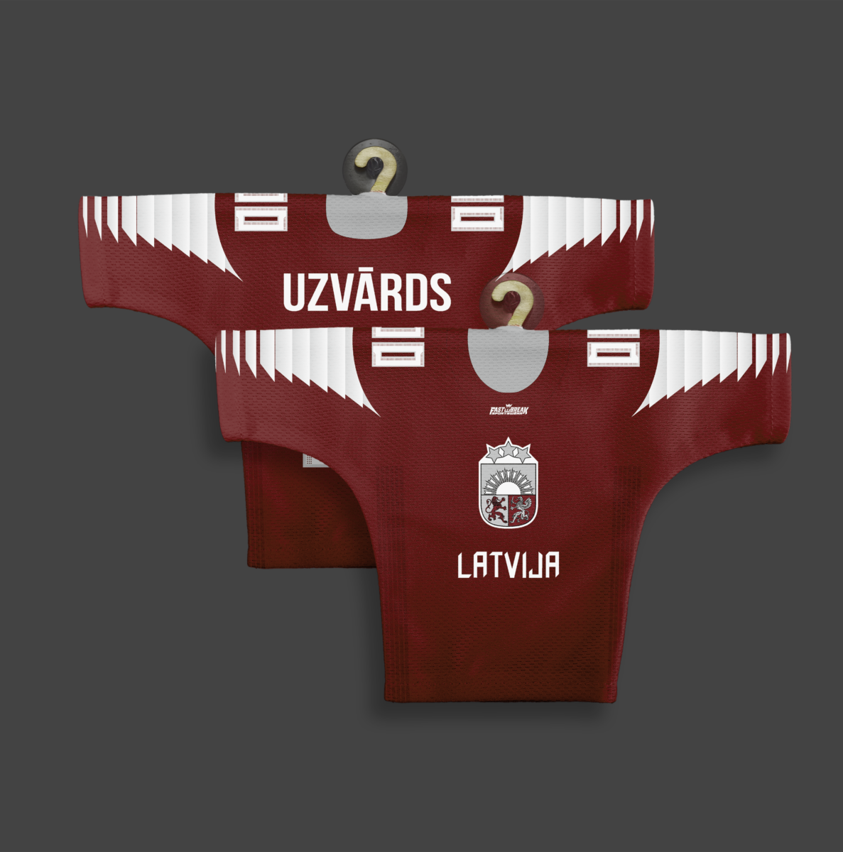 FASTBREAK.LV Latvijas Hokeja Fanu Mini Krekls 22x15 - Personalizēts