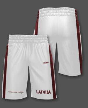 FASTBREAK.LV Latvijas Basketbola Fanu Šorti BALTS
