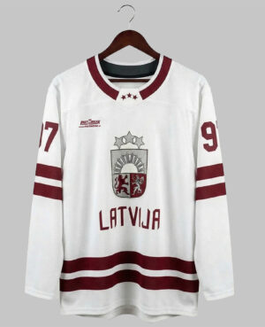 FASTBREAK.LV Latvijas Hokeja Fanu Krekls PRO - Personalizēts Balts