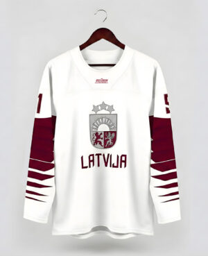 FASTBREAK.LV Latvijas Hokeja Fanu Krekls - Personalizēts BALTS